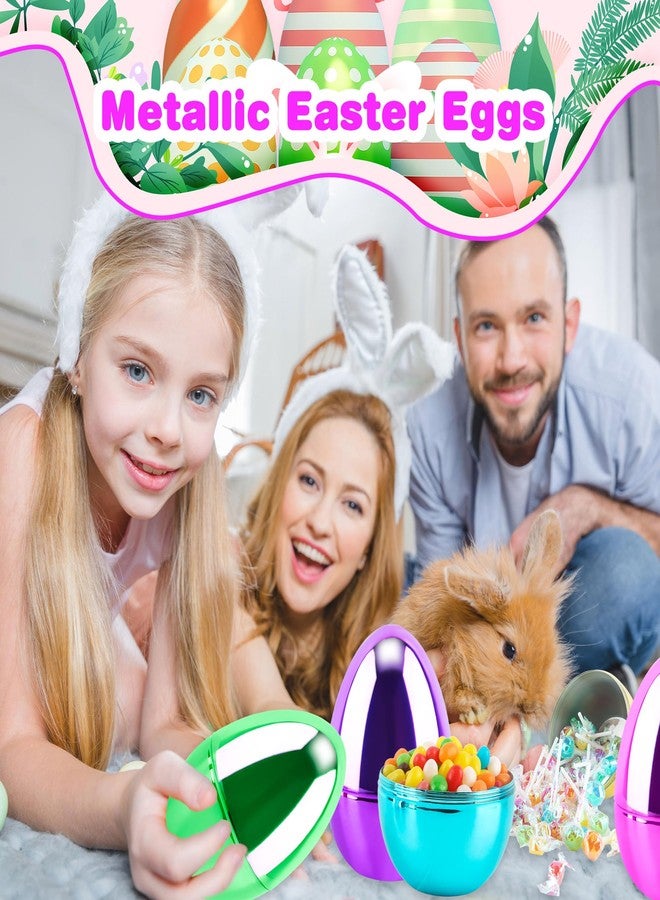Haconba بيض عيد الفصح المعدني الكبير من هاكونبا، مقاس 6 بوصات، بيض بلاستيكي لامع ملون قابل للتعبئة، مناسب للعبة البحث عن البيض وحفلات عيد الفصح، 6 ألوان (6) - Image 3